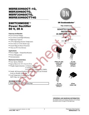 MBRB30H30CT-1G datasheet  